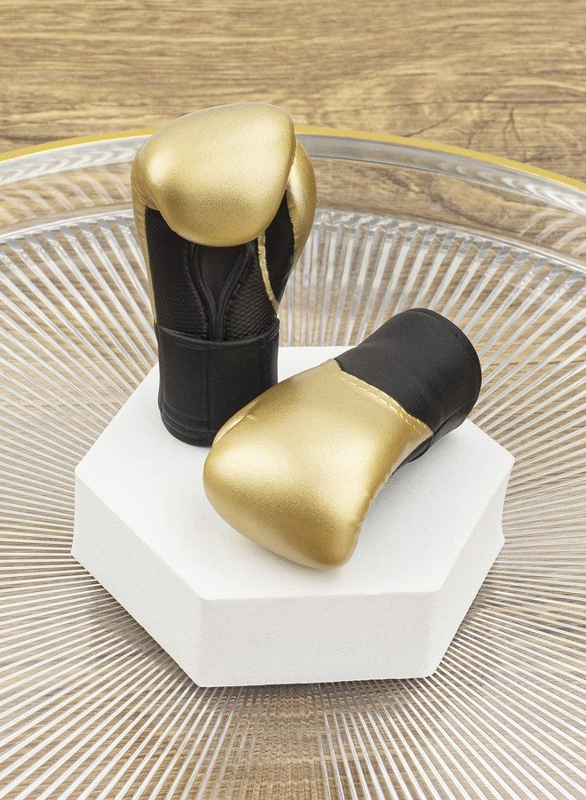 AQKILO Boxing Gloves Mini Finger Puppets, Knock Out Your Stress! Weird Stuff Random White Elephant Gifts, Gold - 2Pcs - Image 3